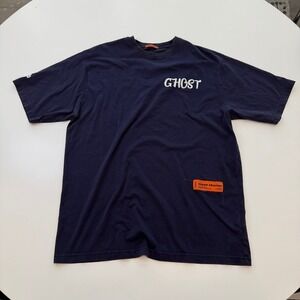 Heron Preston Ghost Navy Cotton T-Shirt Mens Size M